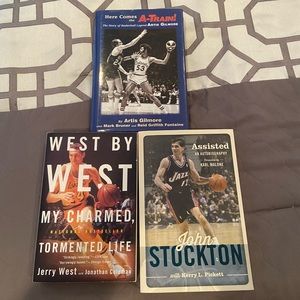 3 Sports Books (John Stockton, Artis Gilmore, Jerry West)